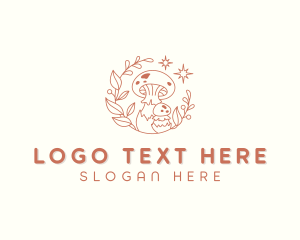 Psychedelic - Garden Fungus Mushroom logo design