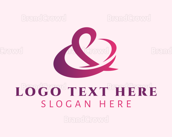 Pink Stylish Ampersand Logo