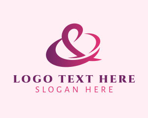 Ligature - Pink Stylish Ampersand logo design