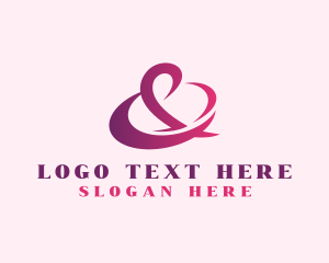 Enterprise - Pink Stylish Ampersand logo design