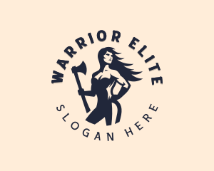 Female Ax Warrior  logo design