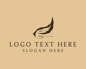 Feather - Feather Quill Writing logo design