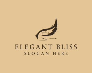 Classic - Feather Quill Writing logo design