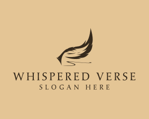 Poetry - Feather Quill Writing logo design