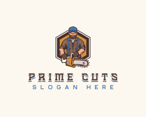 Chainsaw Logging Lumberjack logo design