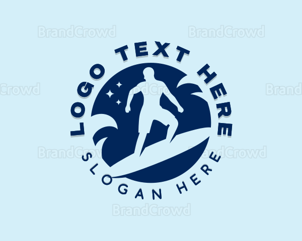 Surfboard Surfing Man Logo