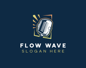 Stream - Microphone DJ Podcast logo design