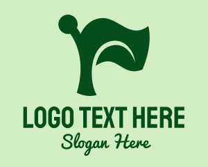 Vegan - Nature Seedling Flag logo design