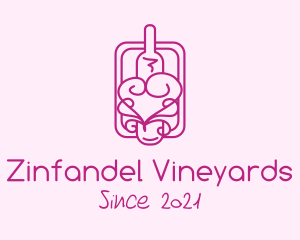 Zinfandel - Heart Wine Bottle logo design