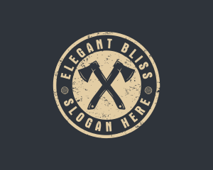 Rustic Timber Log Axe Logo