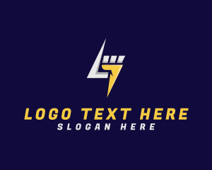 Voltaic - Lightning Thunder Fist logo design