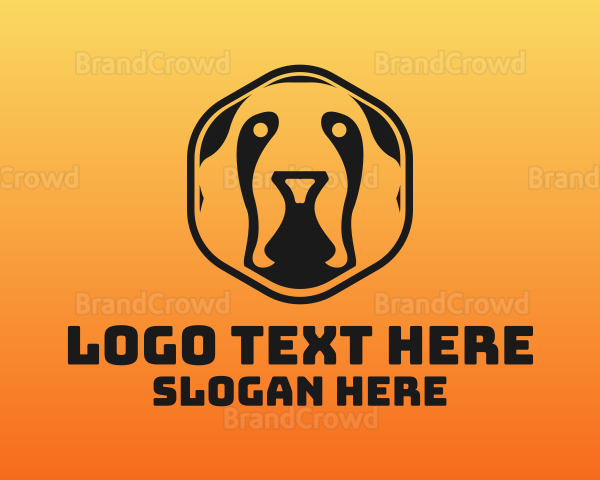 Hexagon Silhouette Dog Logo