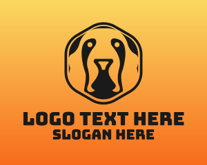 Hexagon Silhouette Dog logo design