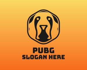 Emblem - Hexagon Silhouette Dog logo design