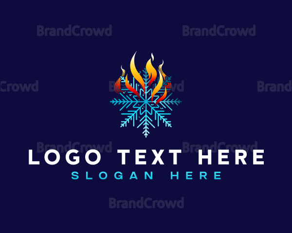 Snowflake Fire Temperature Logo