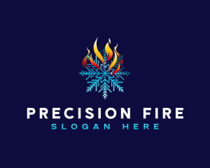 Snowflake Fire Temperature logo design