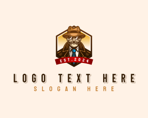 Vintage - Mustache Detective Researcher logo design