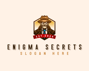 Mustache Detective Researcher logo design