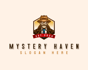 Mustache Detective Researcher logo design