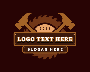 Timber - Carpentry Hammer Saw logo design