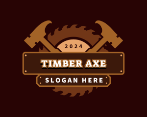 Carpentry Hammer Saw logo design