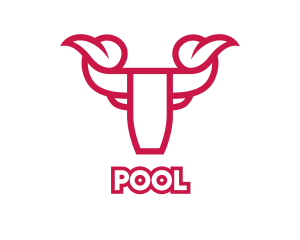 Red Modern Bull logo design