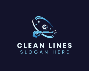 Pressure Washer Cleaning logo design