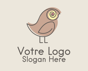 Cute Sparrow Monoline  Logo