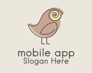 Cute Sparrow Monoline  Logo