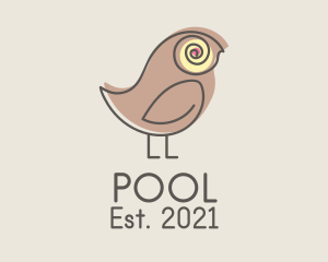 Birdwatcher - Cute Sparrow Monoline logo design
