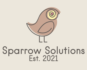 Sparrow - Cute Sparrow Monoline logo design