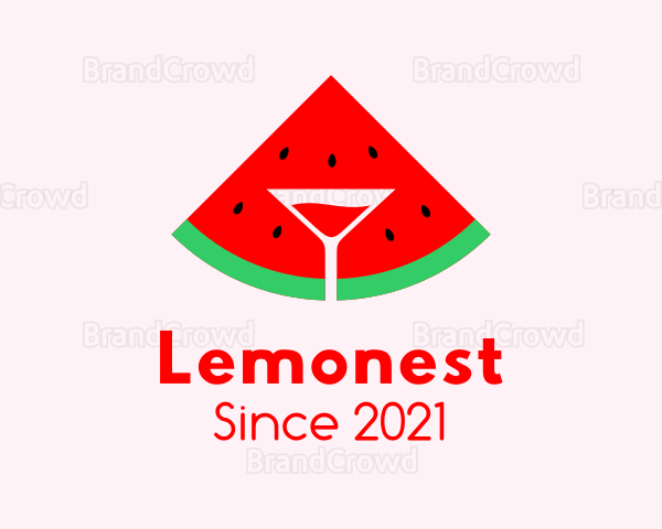 Watermelon Cocktail Glass Logo