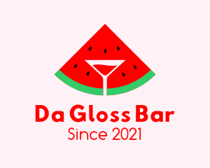 Watermelon Cocktail Glass logo design