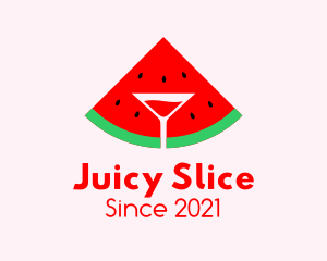 Watermelon Cocktail Glass logo design