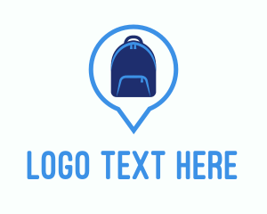 School - Backpack Location Pin logo design