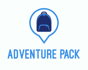 Backpack Location Pin  logo design