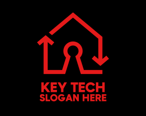 Red Keyhole House logo design