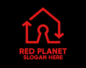 Red Keyhole House logo design