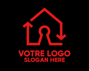 Safety - Red Keyhole House logo design