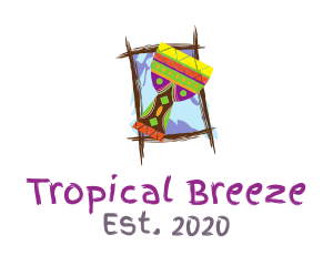 Tropical Music Drum logo design