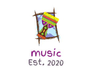 Tropical Music Drum logo design