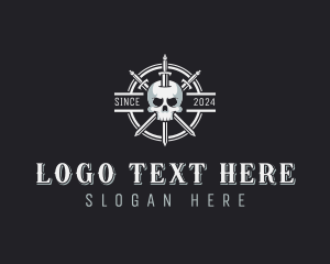 Melee - Combat Skull Weaponry logo design