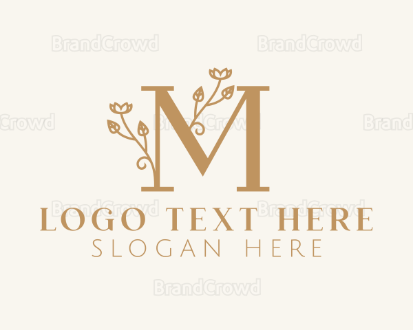 Elegant Floral Letter M Logo