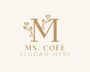 Elegant Floral Letter M  logo design