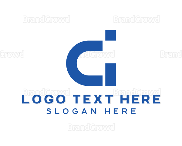 Blue Tech Letter CI Logo