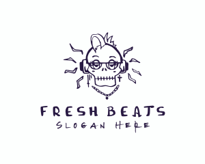 Hip Hop - Hip Hop Skull Headphones logo design