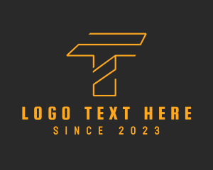 Commercial - Gold Modern Letter T logo design