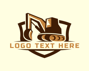 Backhoe - Industrial Excavator Digging logo design