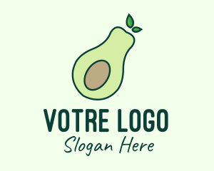 Organic Avocado Fruit Logo