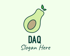 Organic Avocado Fruit Logo